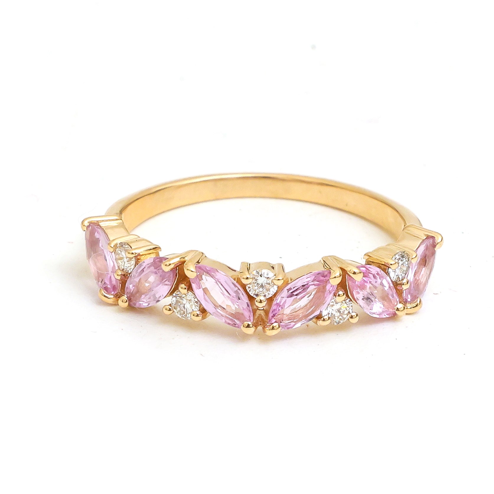 JPRG-4360/10769 Pink Sapphire Diamond Ring | 14K