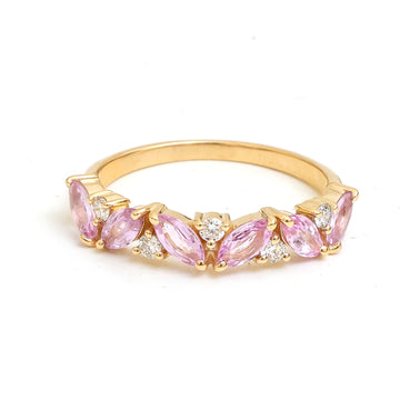 JPRG-4360/10769 Pink Sapphire Diamond Ring | 14K
