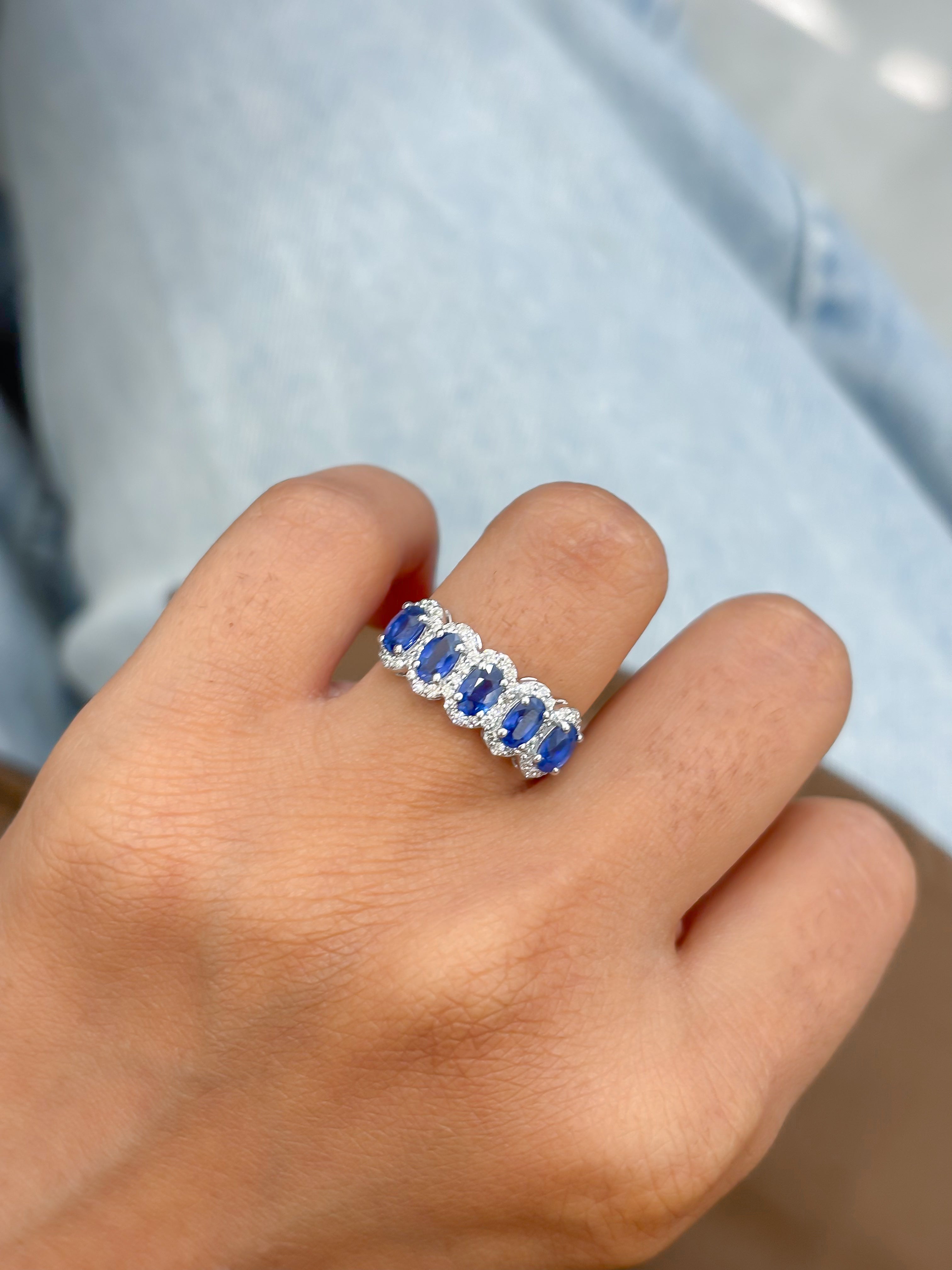 JPRG-4362/10799 Blue Sapphire Diamond Ring | 18K