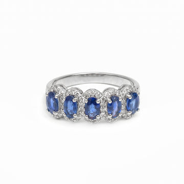 JPRG-4362/10799 Blue Sapphire Diamond Ring | 18K