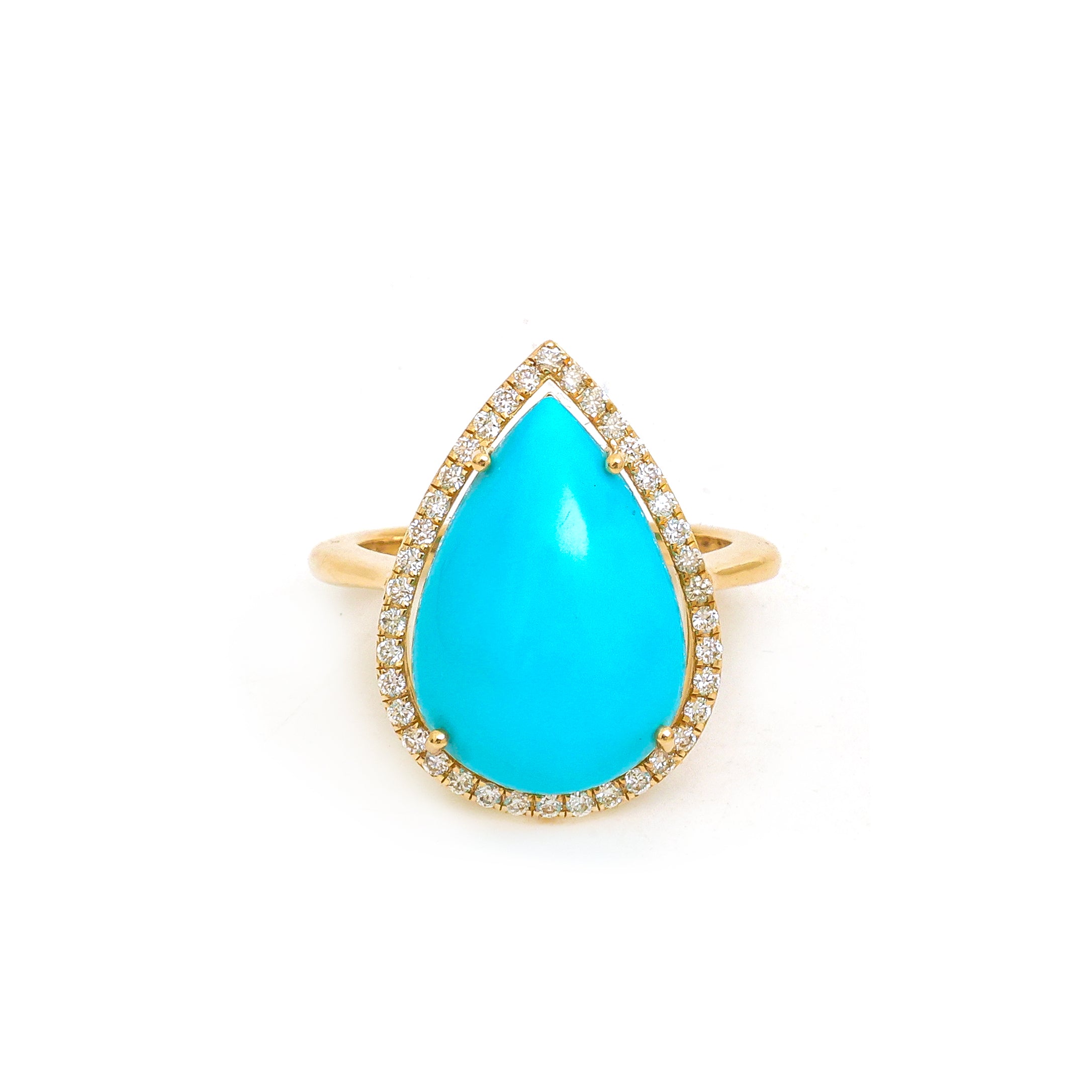 JPRG-4366/10810 Turquoise Diamond Ring | 14K
