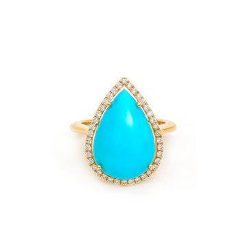JPRG-4366/10810 Turquoise Diamond Ring | 14K