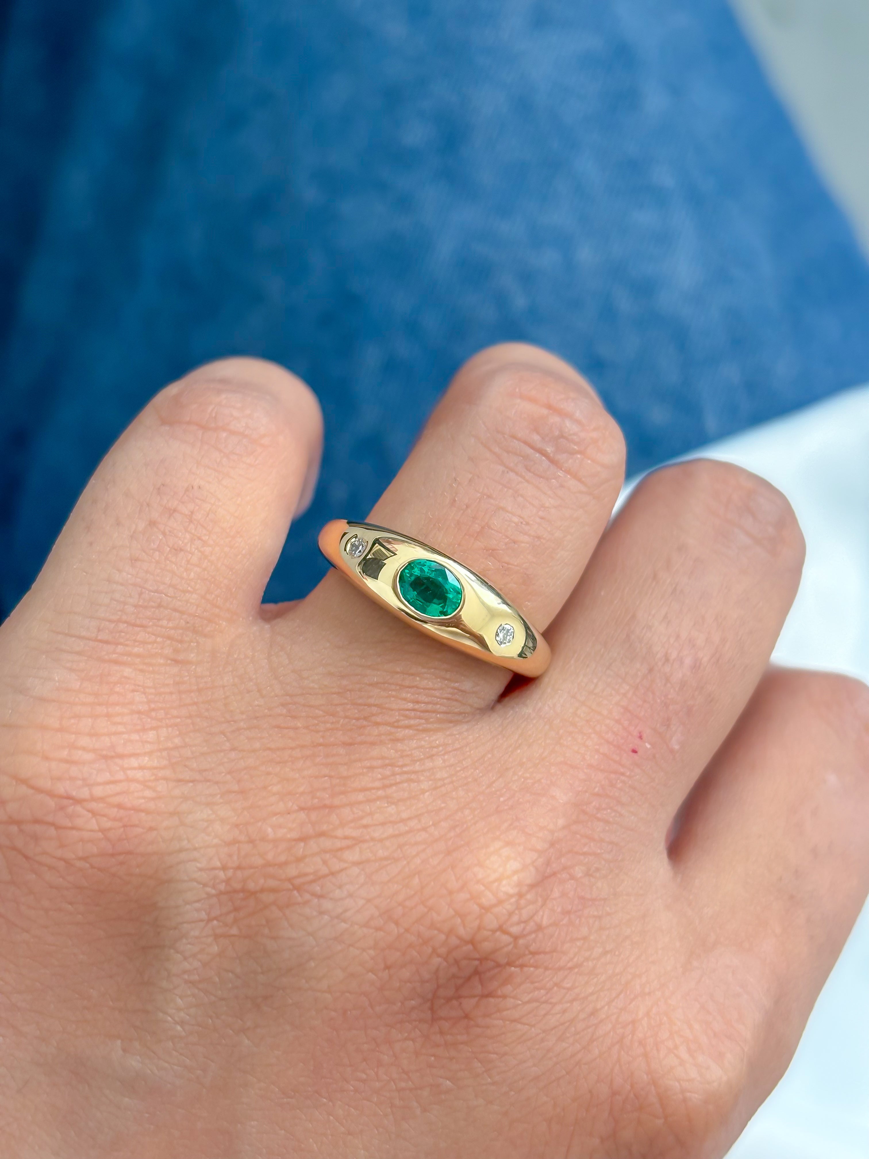 JPRG-4367/10829 Emerald Diamond Ring | 18K