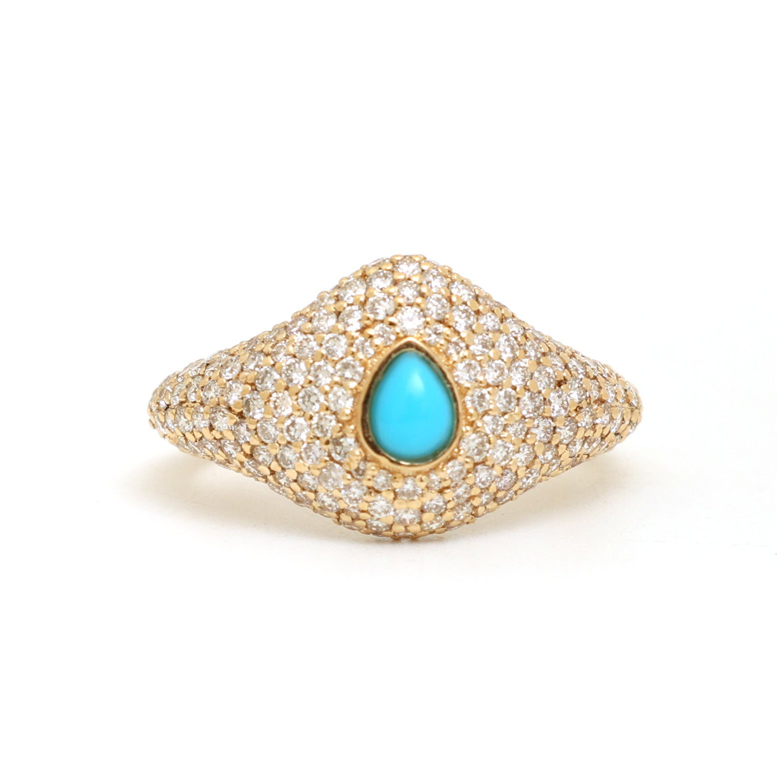 JPRG-4385/10876 Turquoise Diamond Ring | 18K
