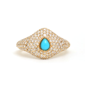 JPRG-4385/10876 Turquoise Diamond Ring | 18K