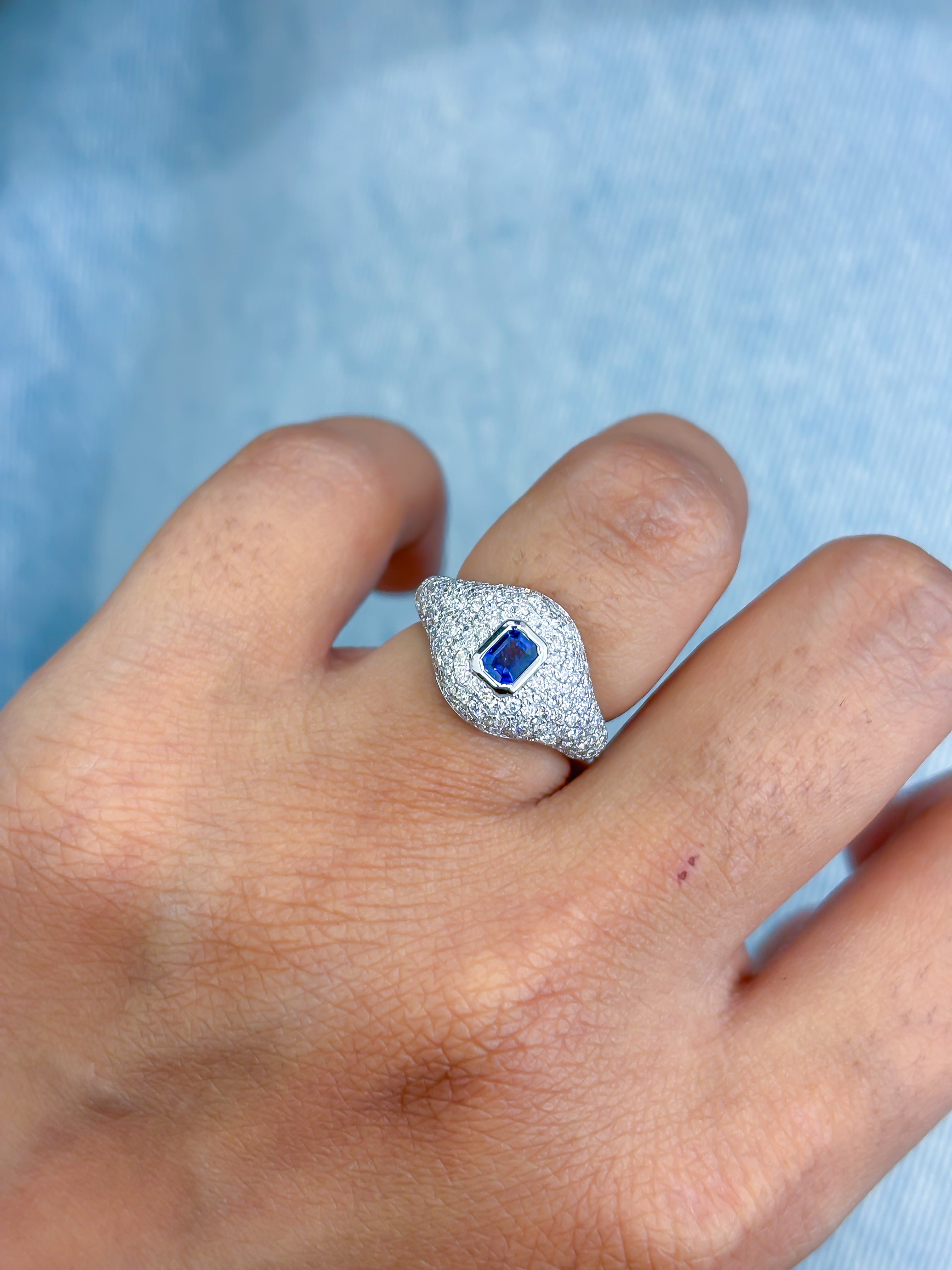 JPRG-4389/10880 Blue Sapphire Diamond Ring | 18K