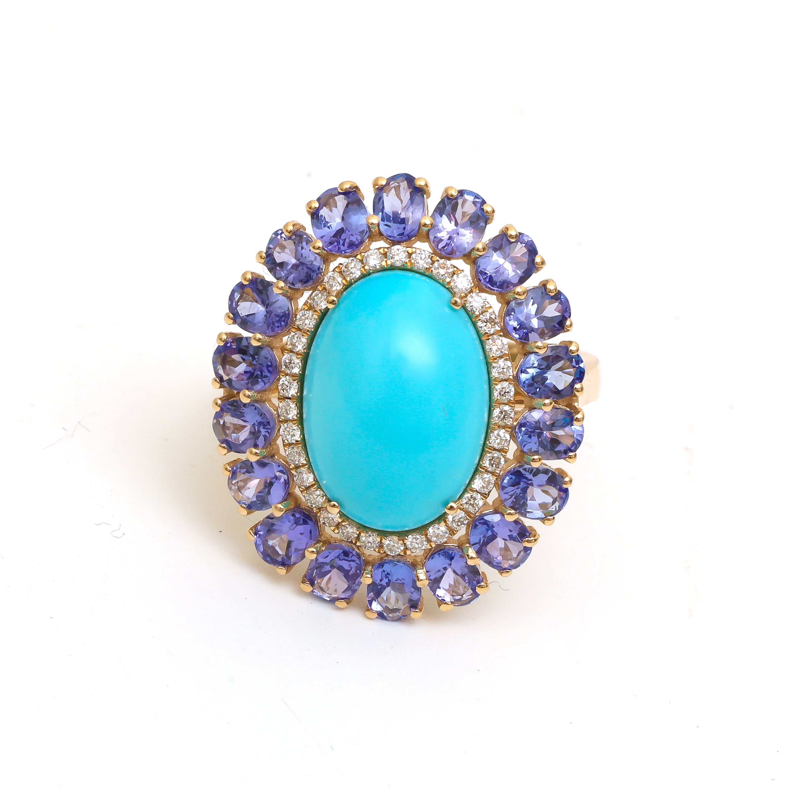 JPRG-4393/10908 Tanzanite Turquoise Diamond Ring | 14K