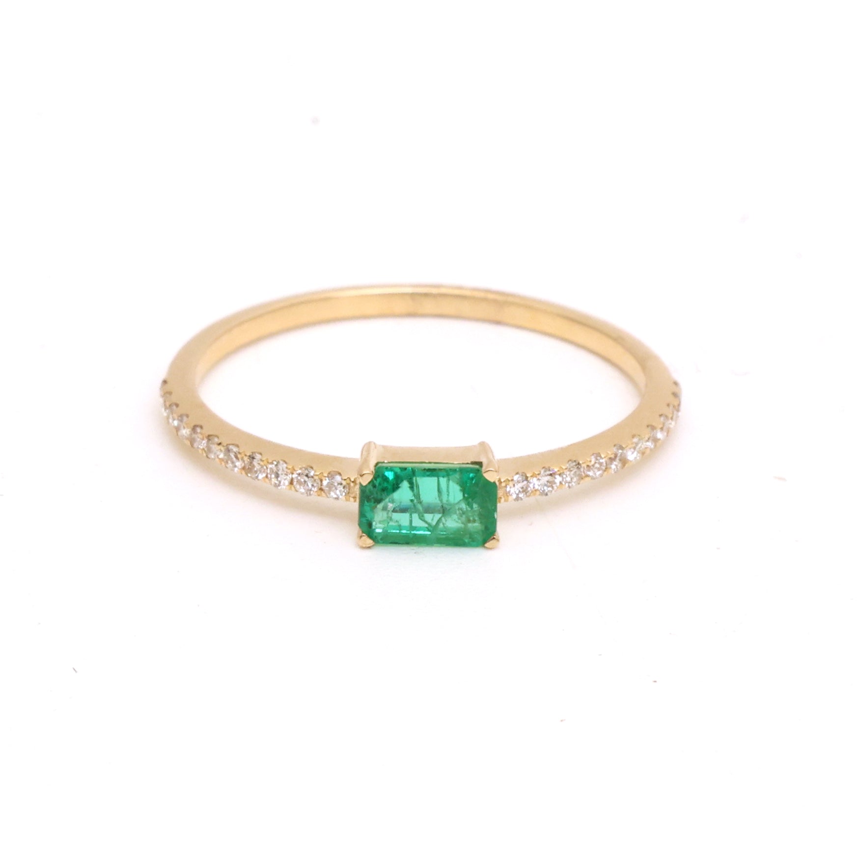 JPRG-4407/10999 Emerald Octagon Thin Ring | 18K