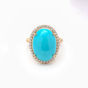 JPRG-4440/11045 Turquoise Diamond Ring | 14K