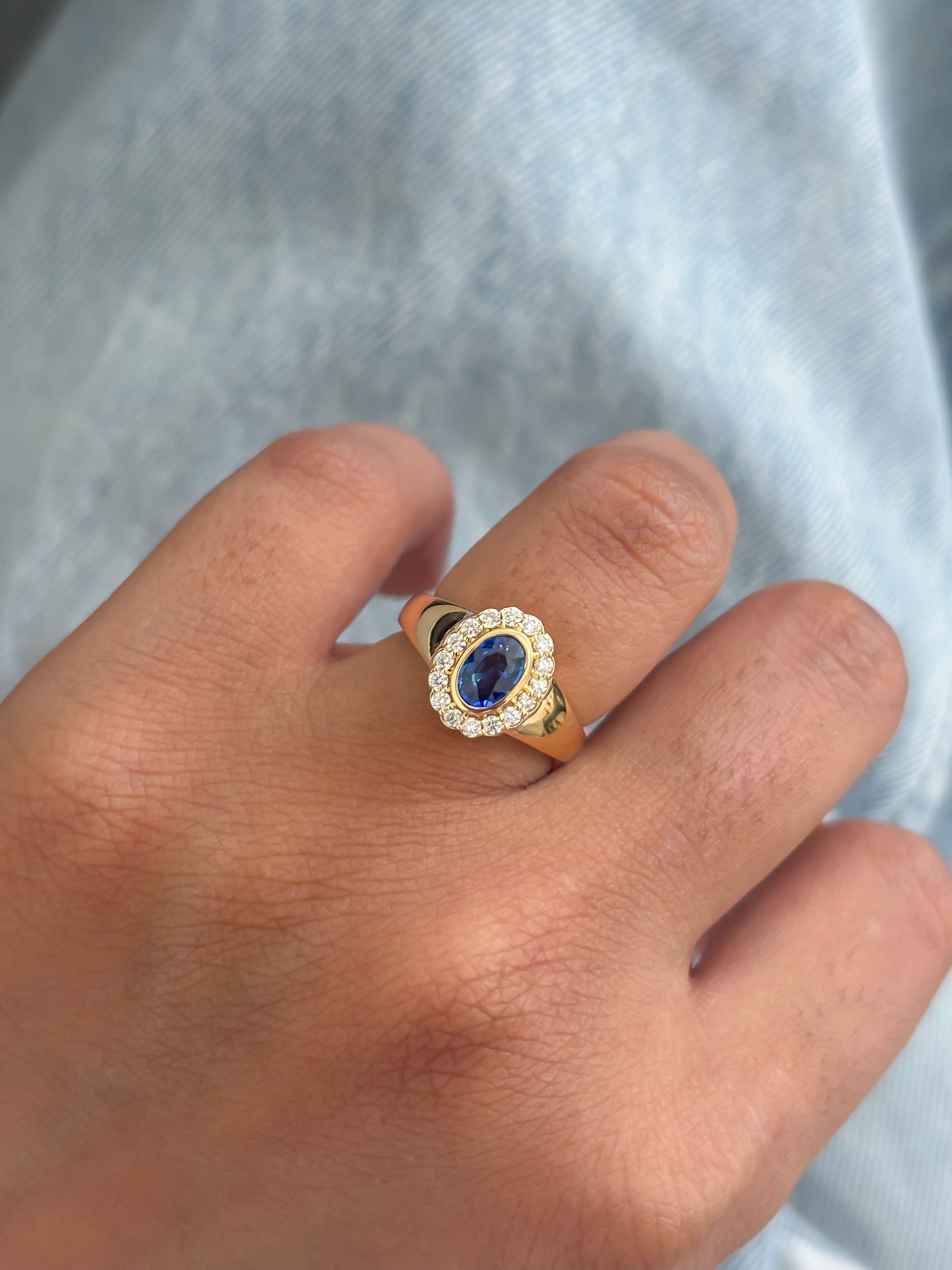 JPRG-4444/11049 Blue Sapphire Diamond Ring | 18K