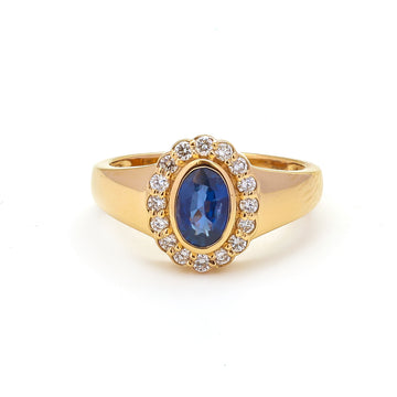 JPRG-4444/11049 Blue Sapphire Diamond Ring | 18K