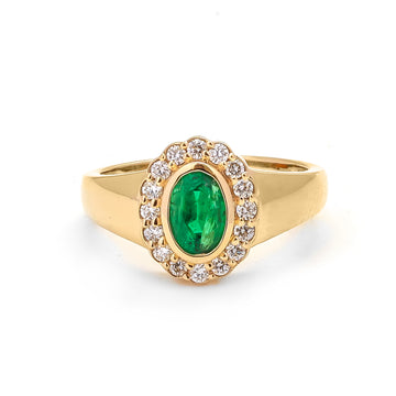 JPRG-4446/11051 Emerald Diamond Ring | 18K
