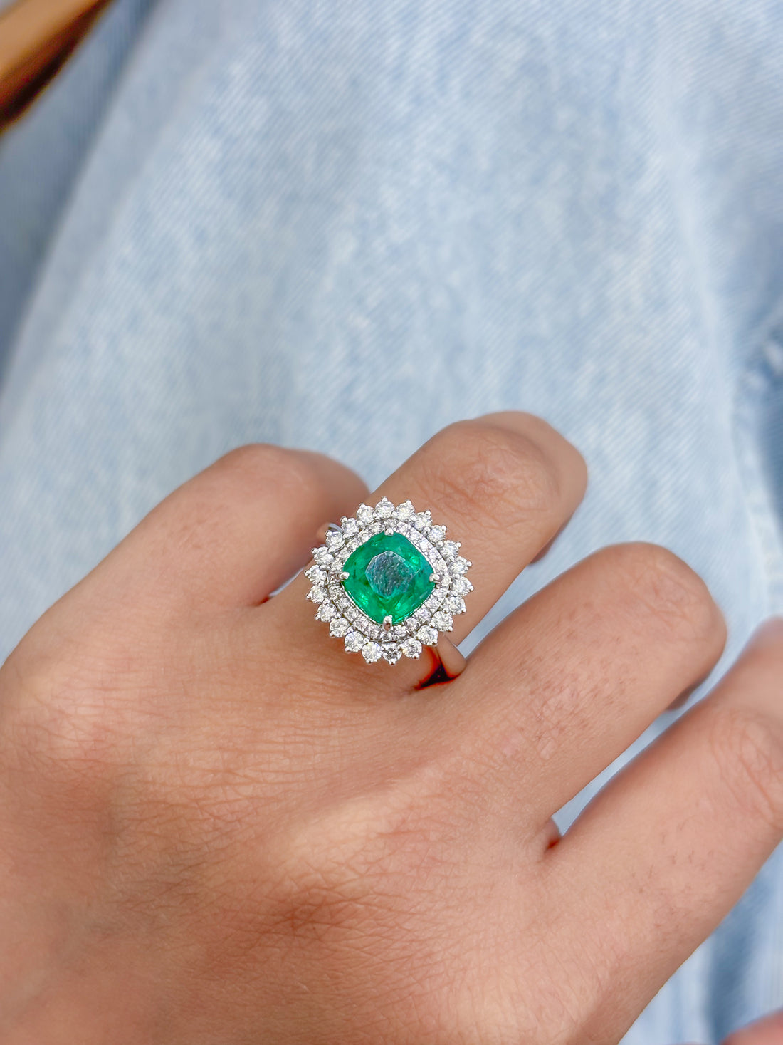 JPRG-4471/11110 Emerald Diamond Ring | 18K