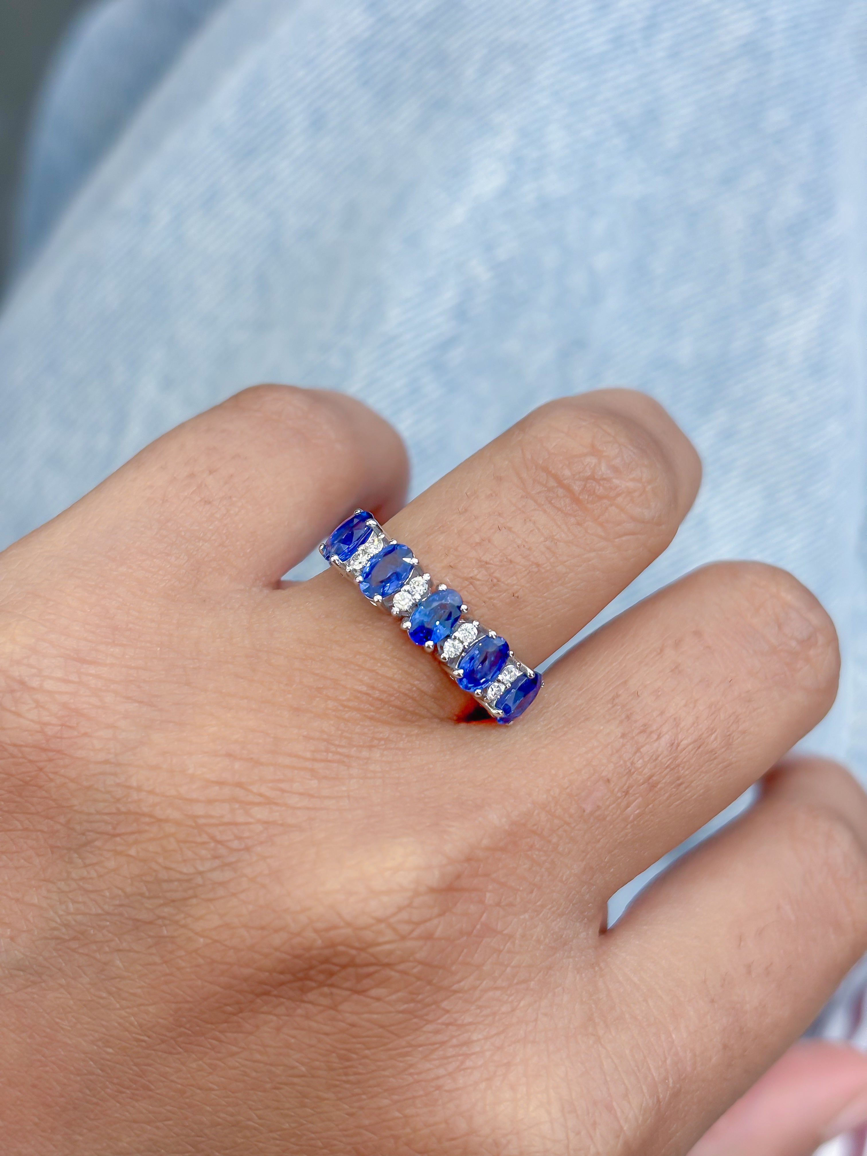 JPRG-4476/11124 Blue Sapphire Diamond Ring | 18K