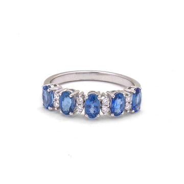 JPRG-4477/11125 Blue Sapphire Diamond Ring | 18K