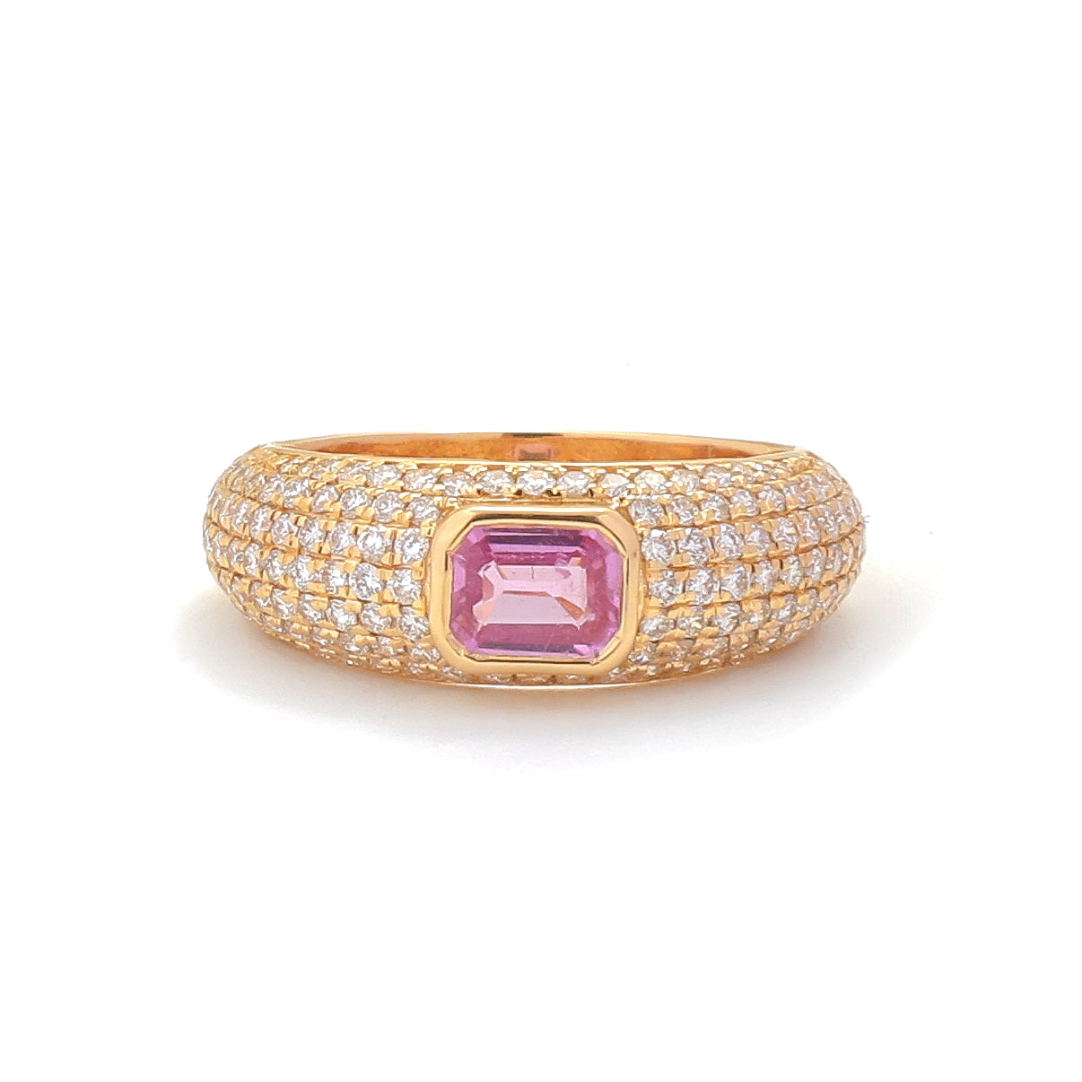 JPRG-4490/11150 Pink Sapphire Diamond Ring | 18K