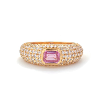 JPRG-4490/11150 Pink Sapphire Diamond Ring | 18K