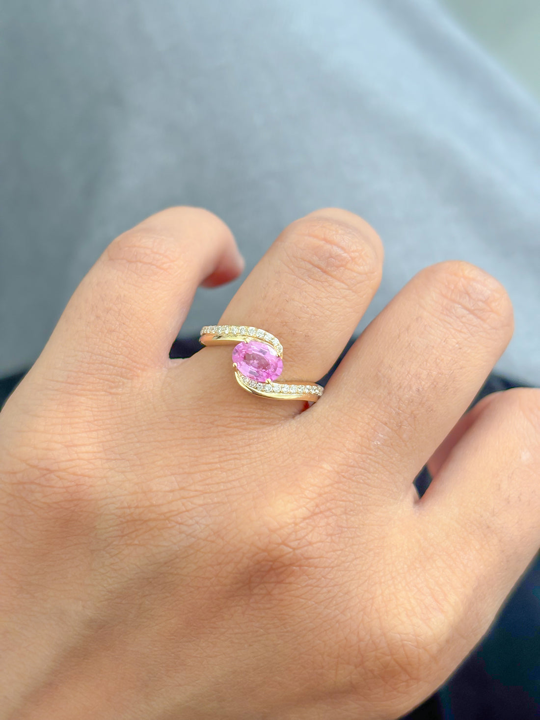 JPRG-4517/11195 Pink Sapphire Diamond Ring | 18K