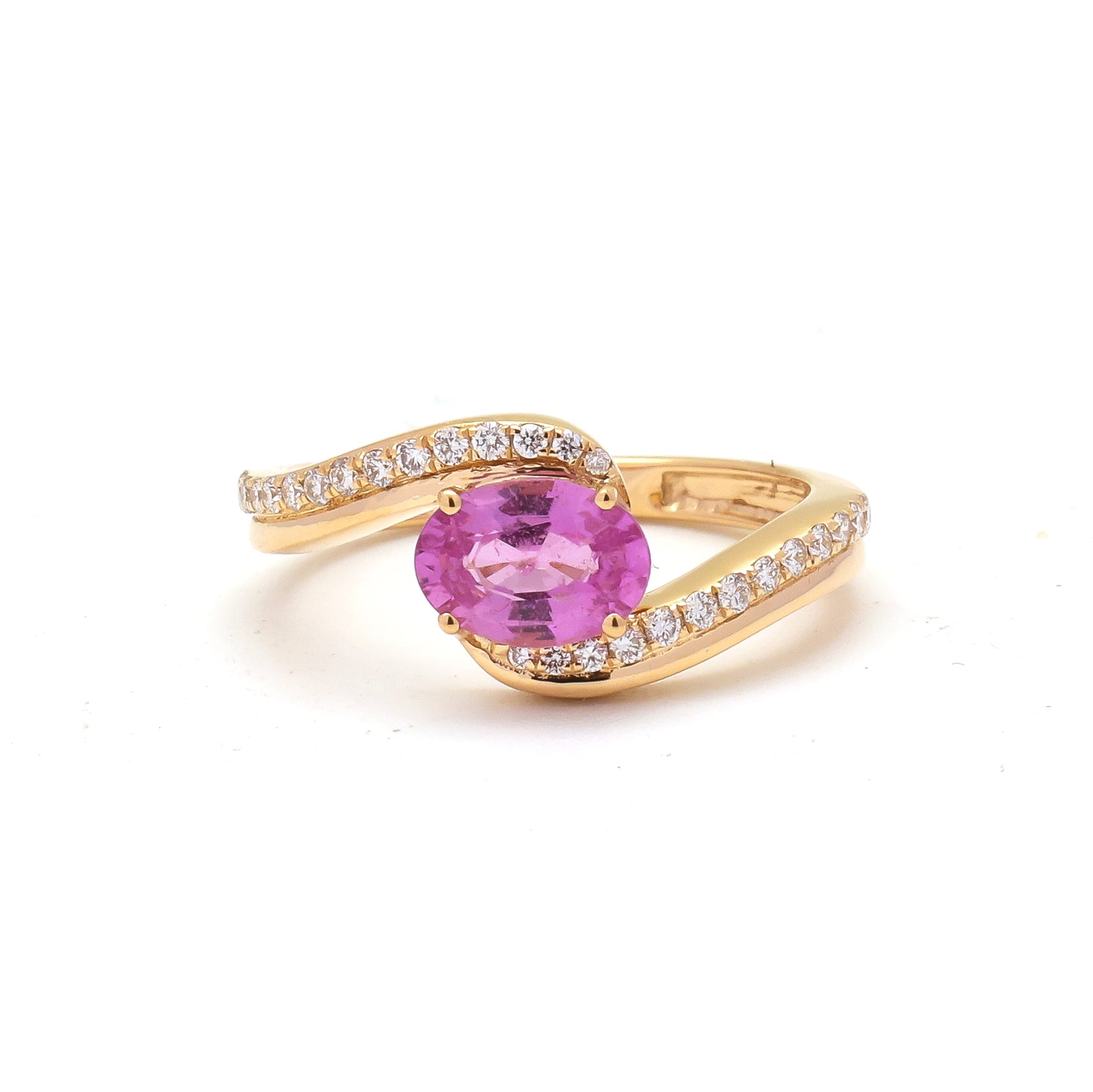 JPRG-4517/11195 Pink Sapphire Diamond Ring | 18K