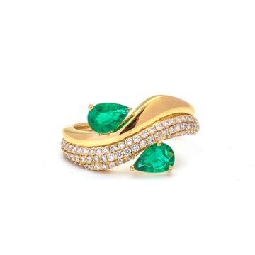 JPRG-4519/11197 Emerald Diamond Ring | 18K