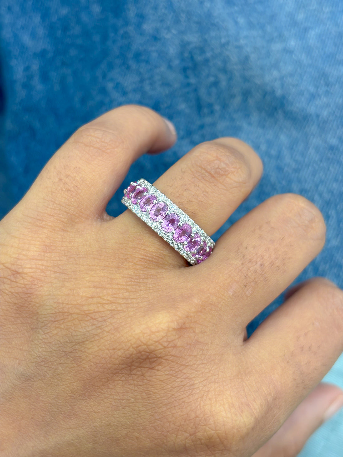 JPRG-4532/11216 Pink Sapphire Diamond Ring | 18K