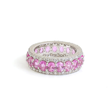 JPRG-4532/11216 Pink Sapphire Diamond Ring | 18K