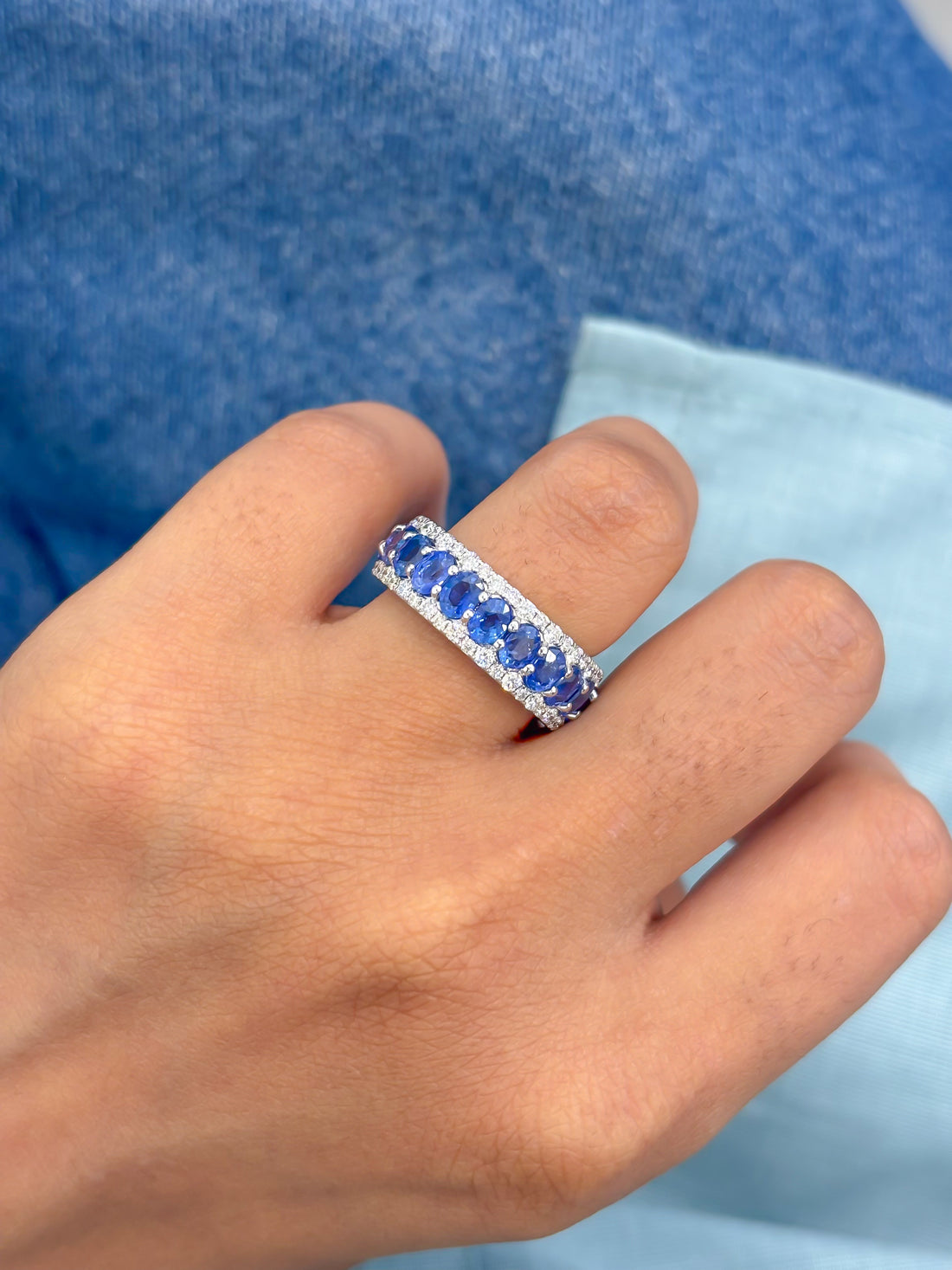 JPRG-4533/11217 Blue Sapphire Diamond Ring | 18K