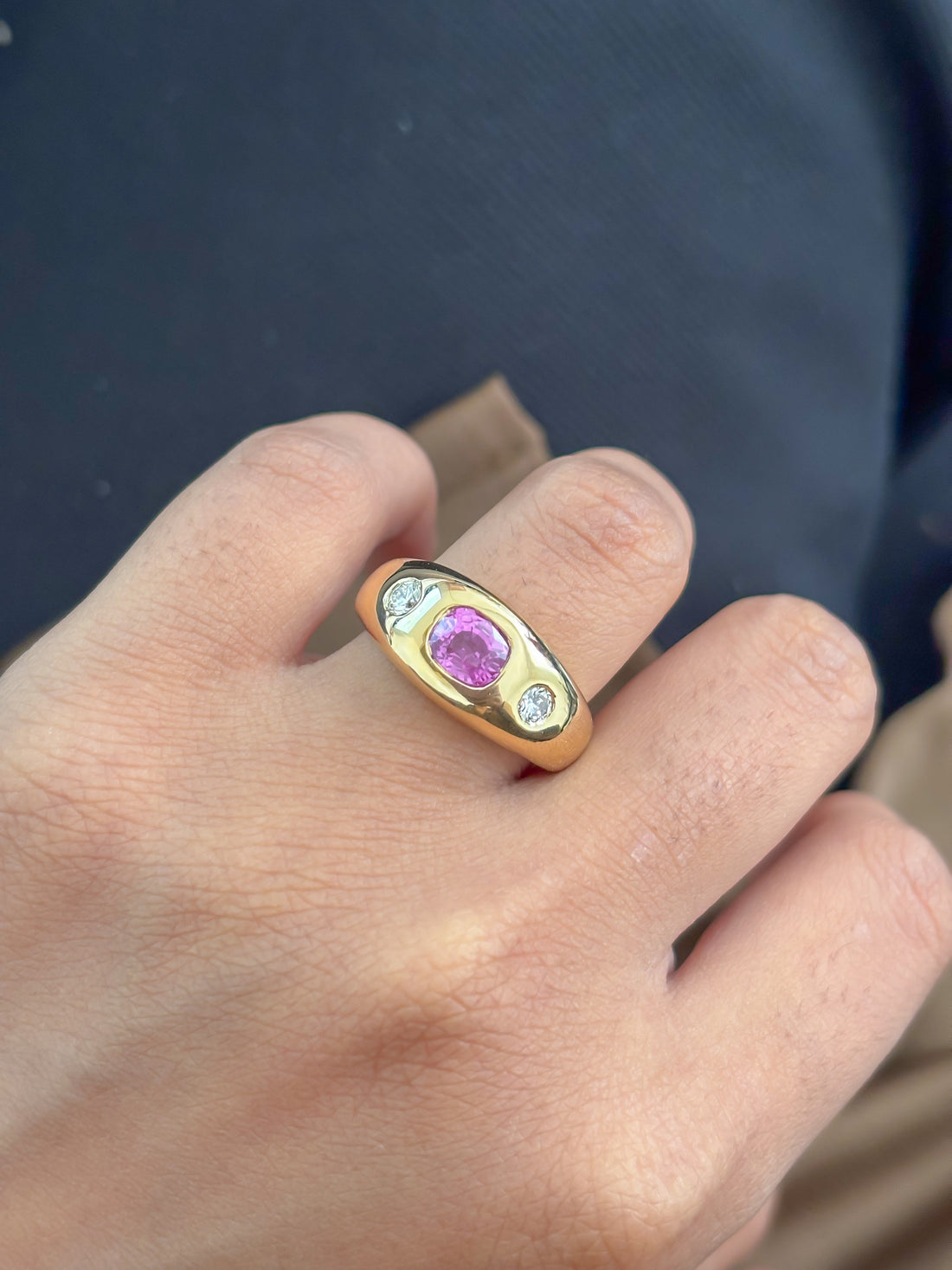 JPRG-4534/11219 Diamond Pink Sapphire Ring | 18K