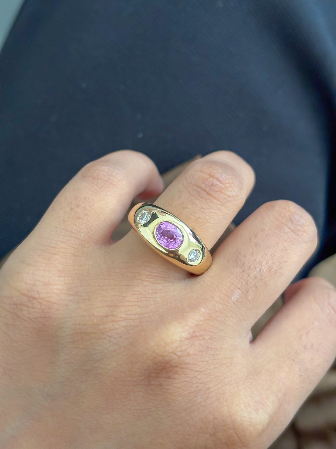 JPRG-4535/11220 Diamond Pink Sapphire Ring | 18K