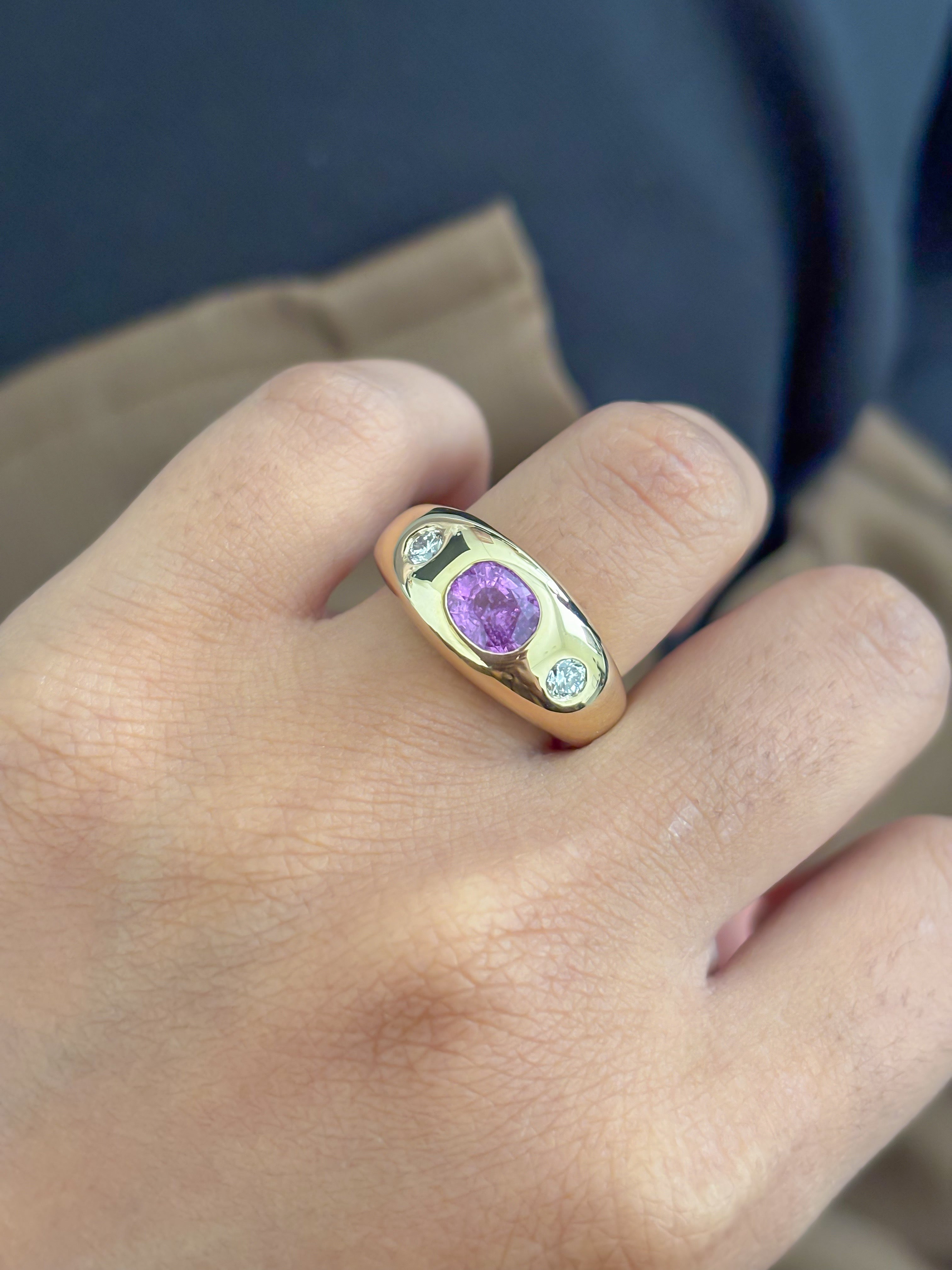 JPRG-4536/11221 Diamond Pink Sapphire Ring | 18K