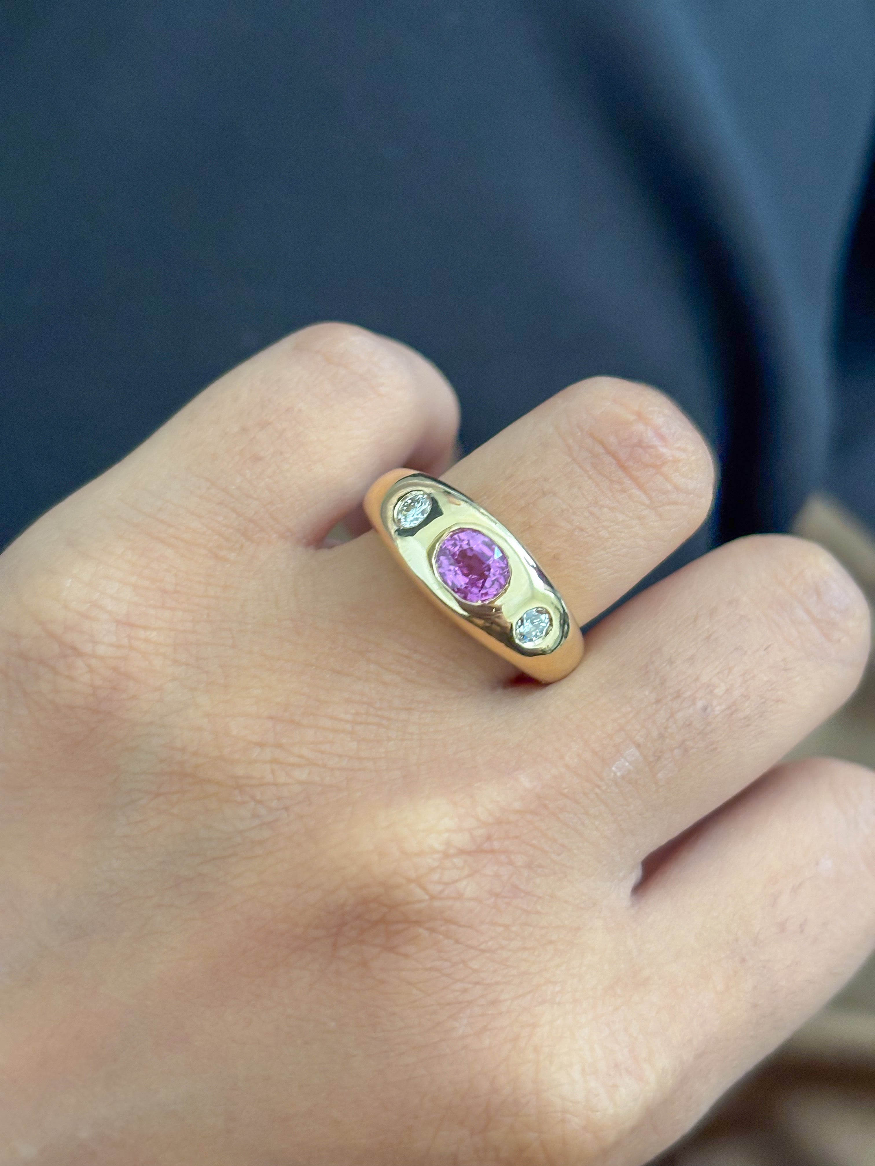 JPRG-4537/11222 Diamond Pink Sapphire Ring | 18K
