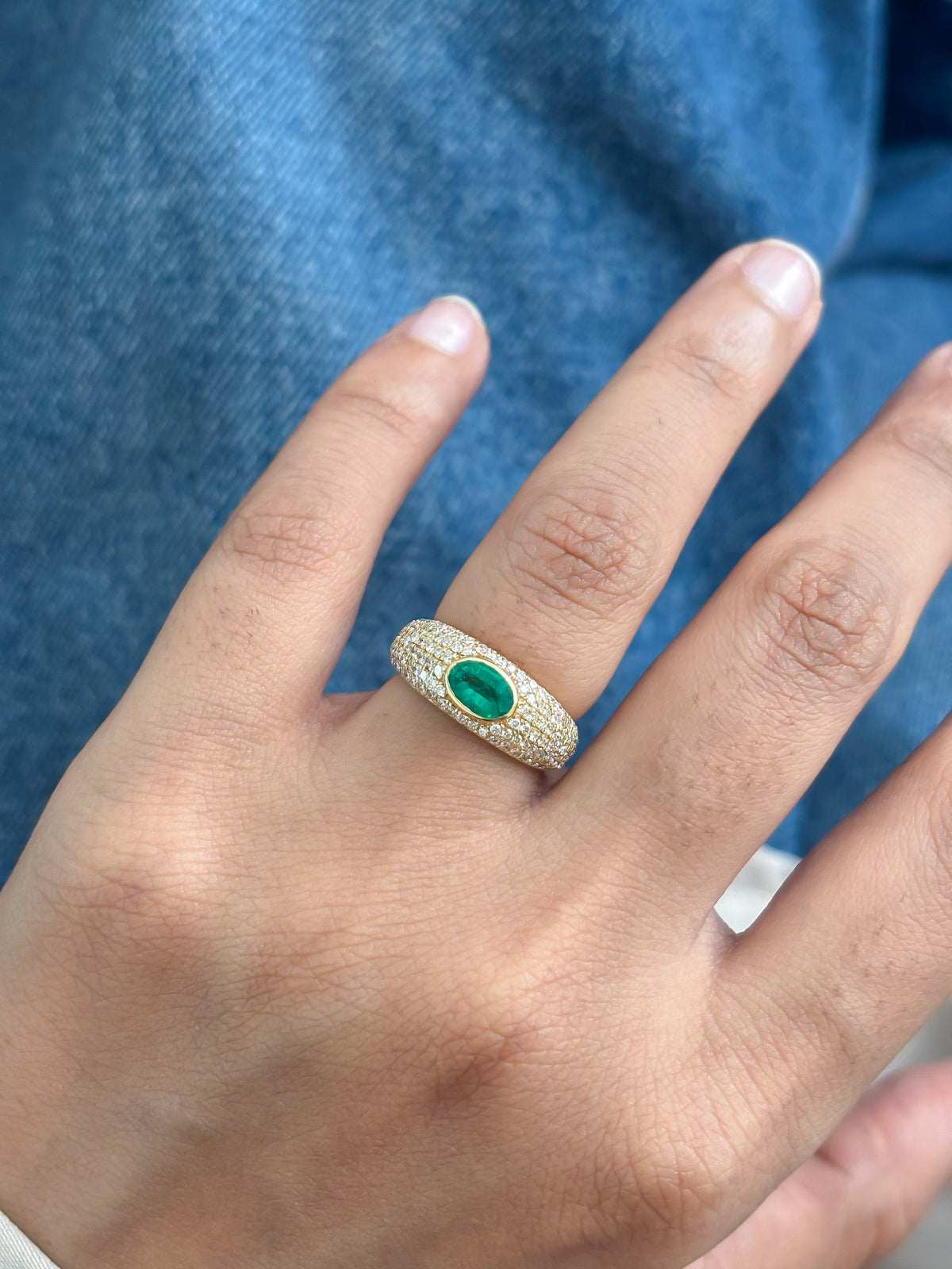 JPRG-4541/11229 Emerald Diamond Ring | 18K