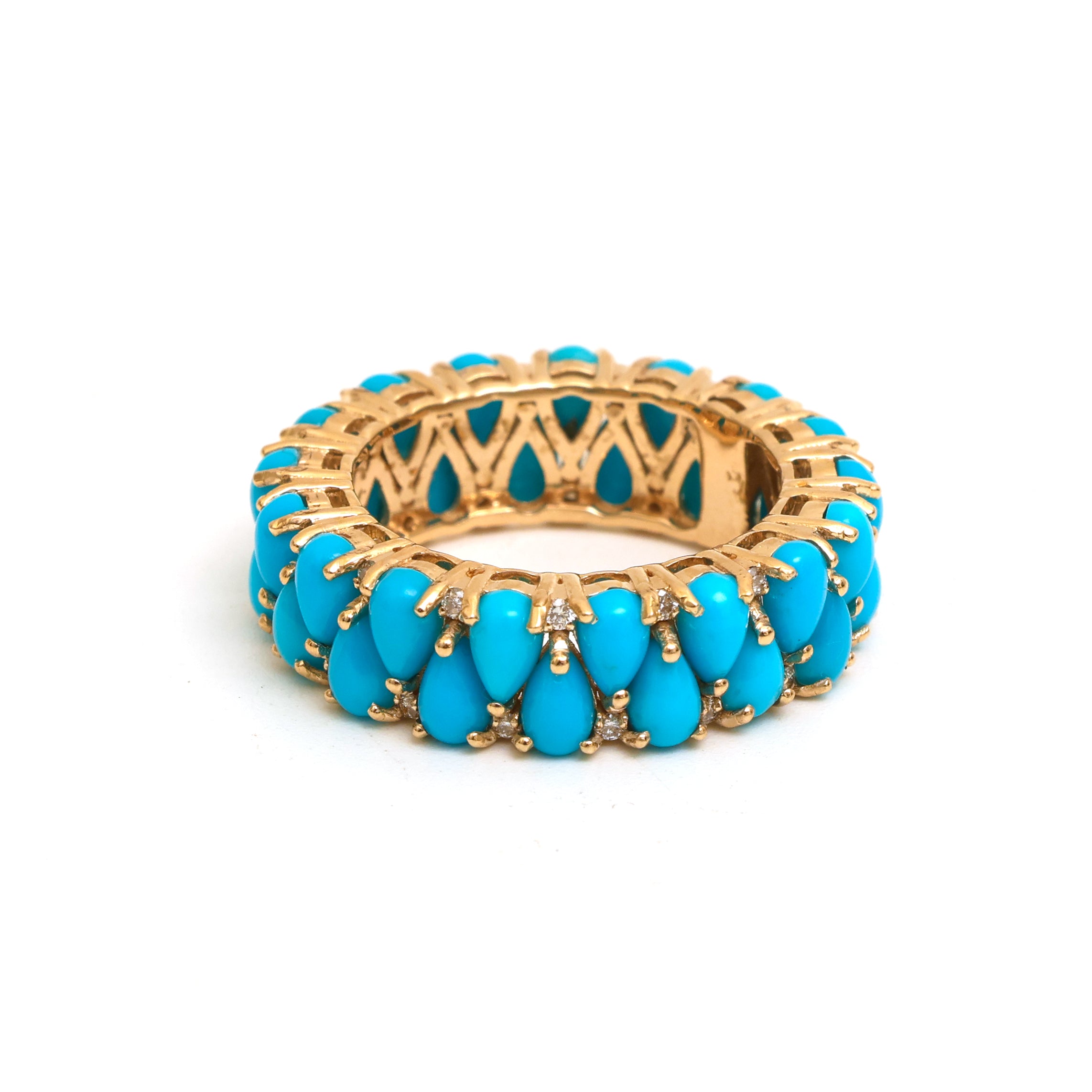 JPRG-4544/11232 Turquoise Diamond Ring | 14K
