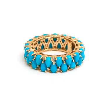 JPRG-4544/11232 Turquoise Diamond Ring | 14K