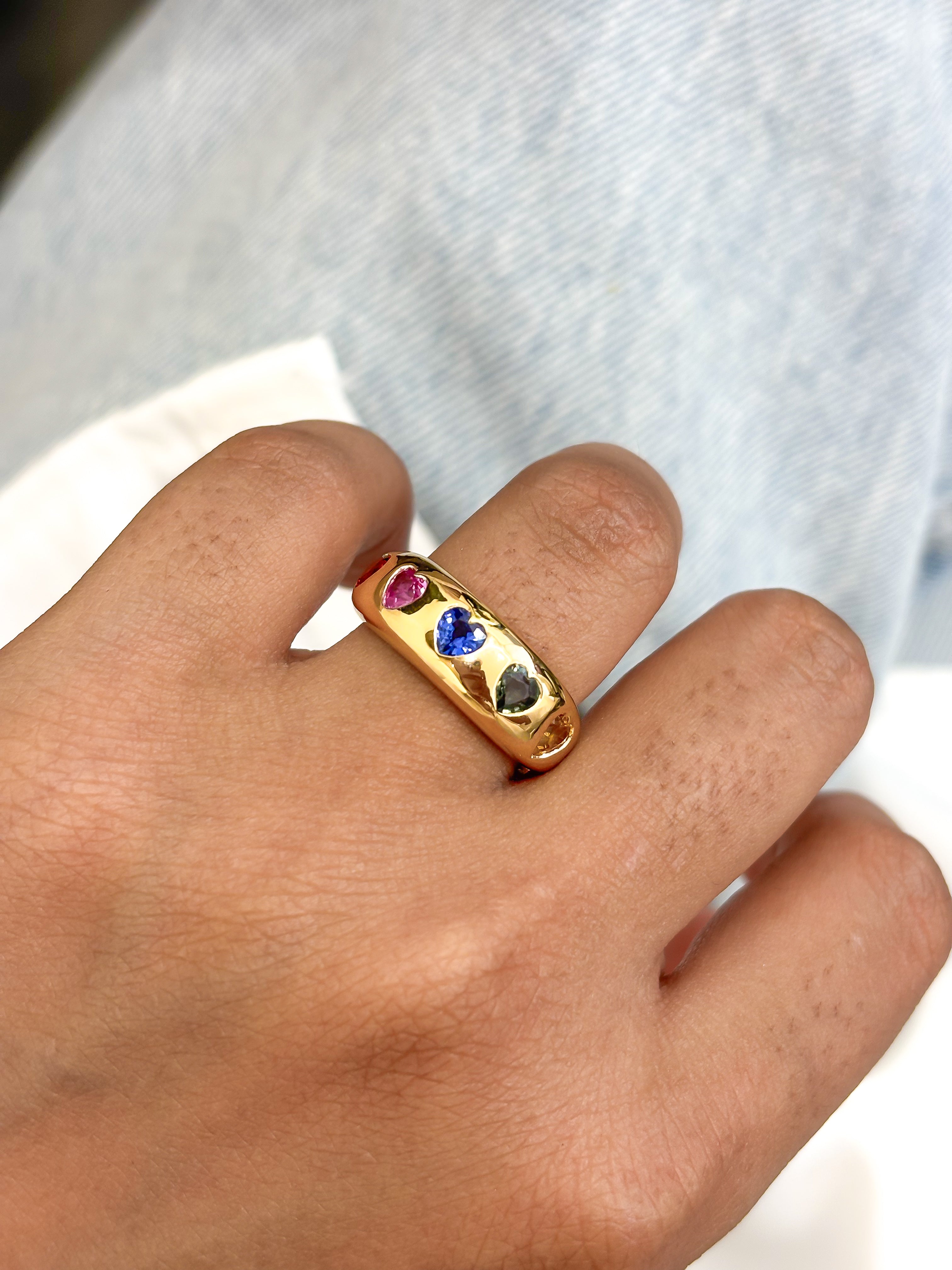 JPRG-4545/11233 Rainbow Sapphire Ring | 14K