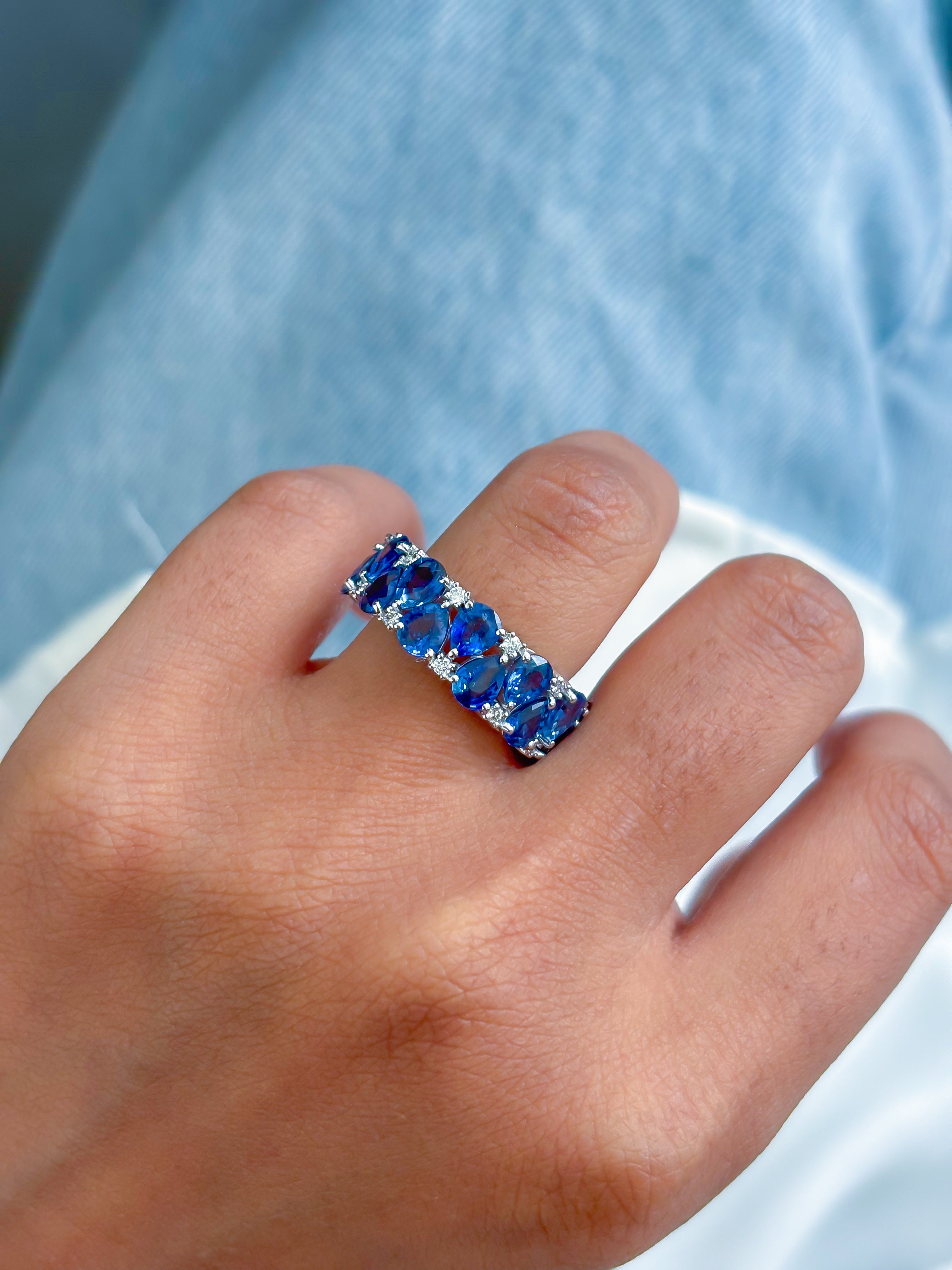 JPRG-4561/11258 Blue Sapphire Diamond Ring | 18K