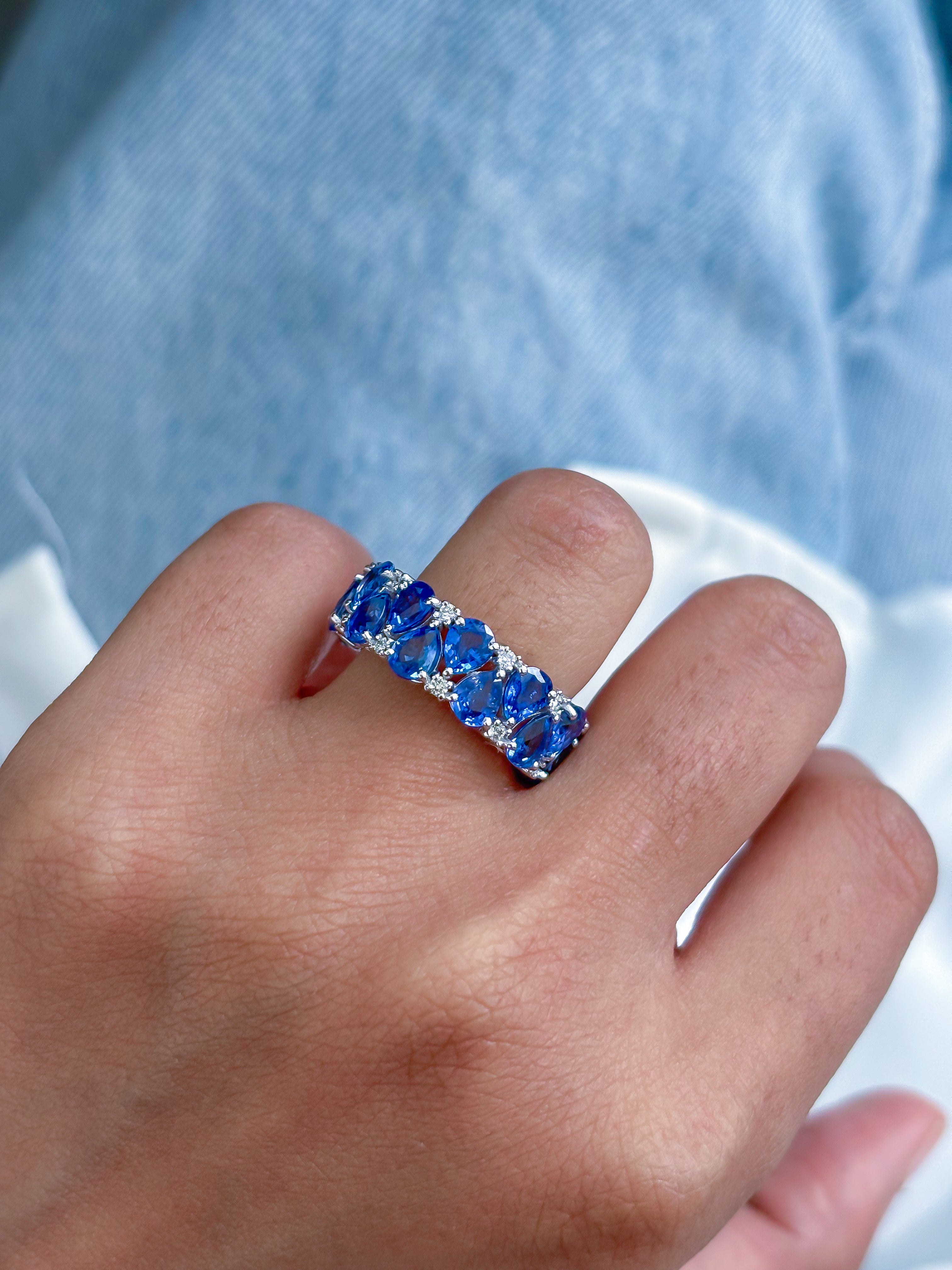 JPRG-4562/11259 Blue Sapphire Diamond Ring | 18K