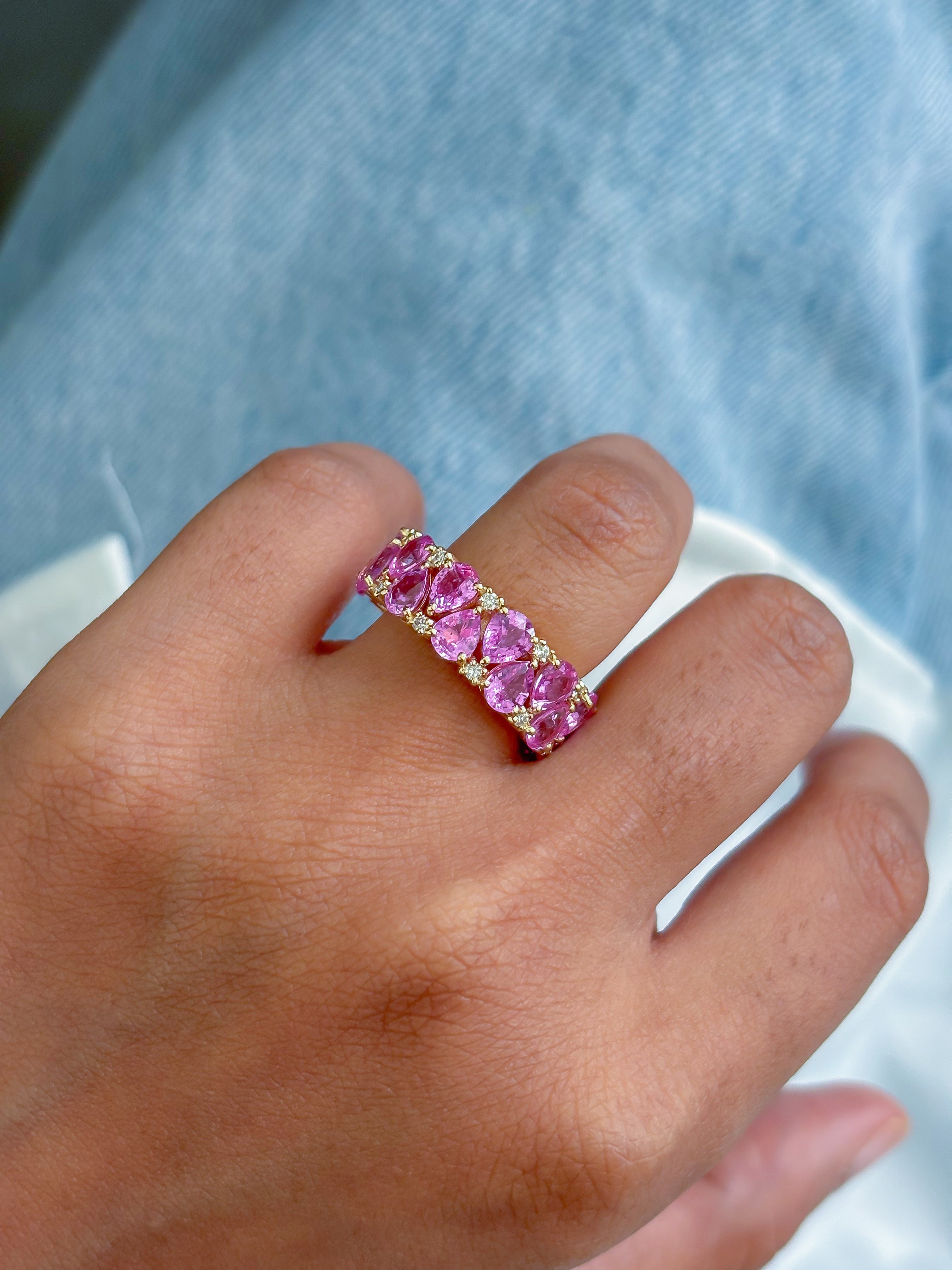 JPRG-4563/11260 Pink Sapphire Diamond Ring | 18K