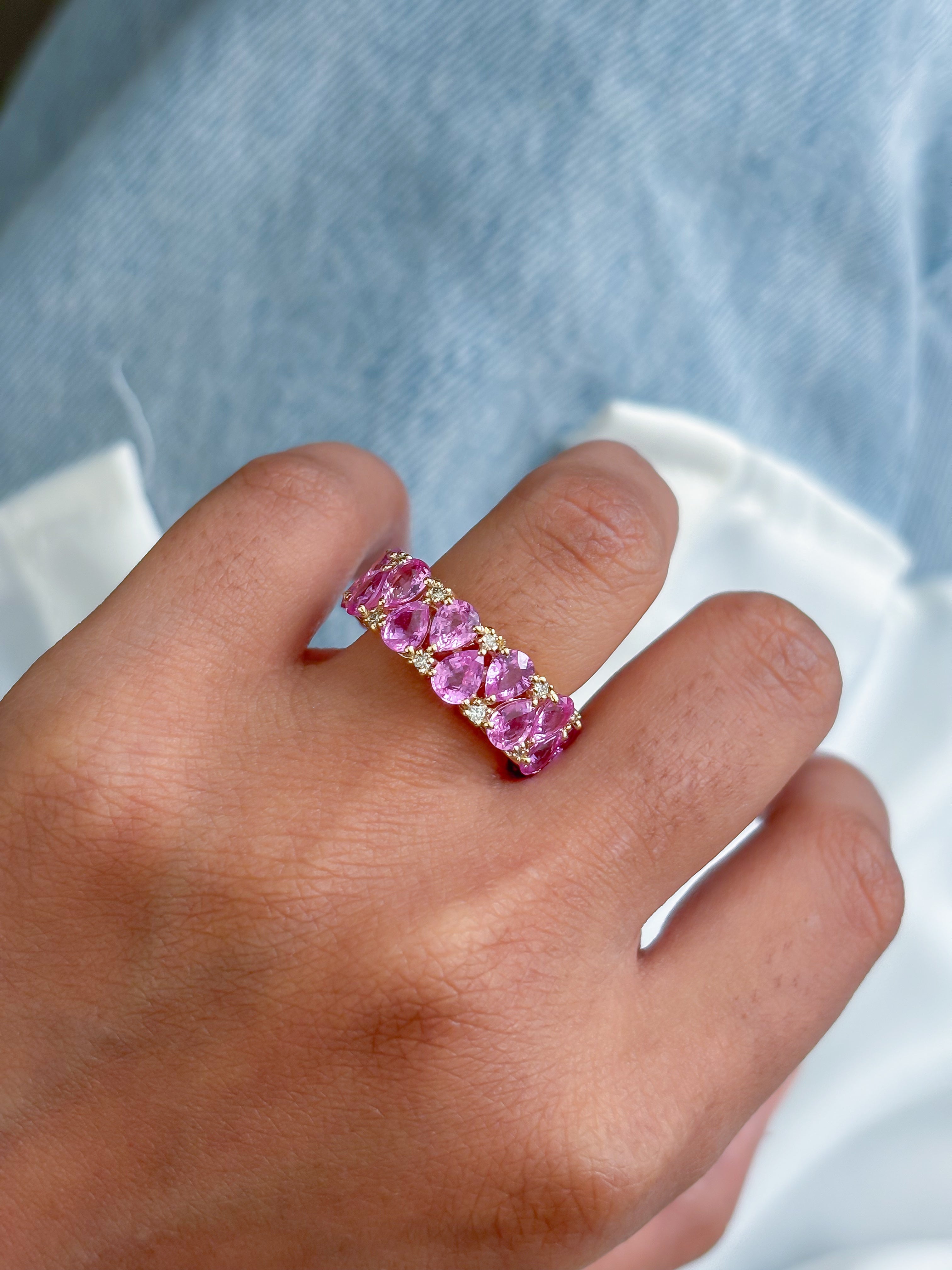 JPRG-4564/11261 Pink Sapphire Diamond Ring | 18K