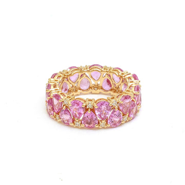 JPRG-4564/11261 Pink Sapphire Diamond Ring | 18K