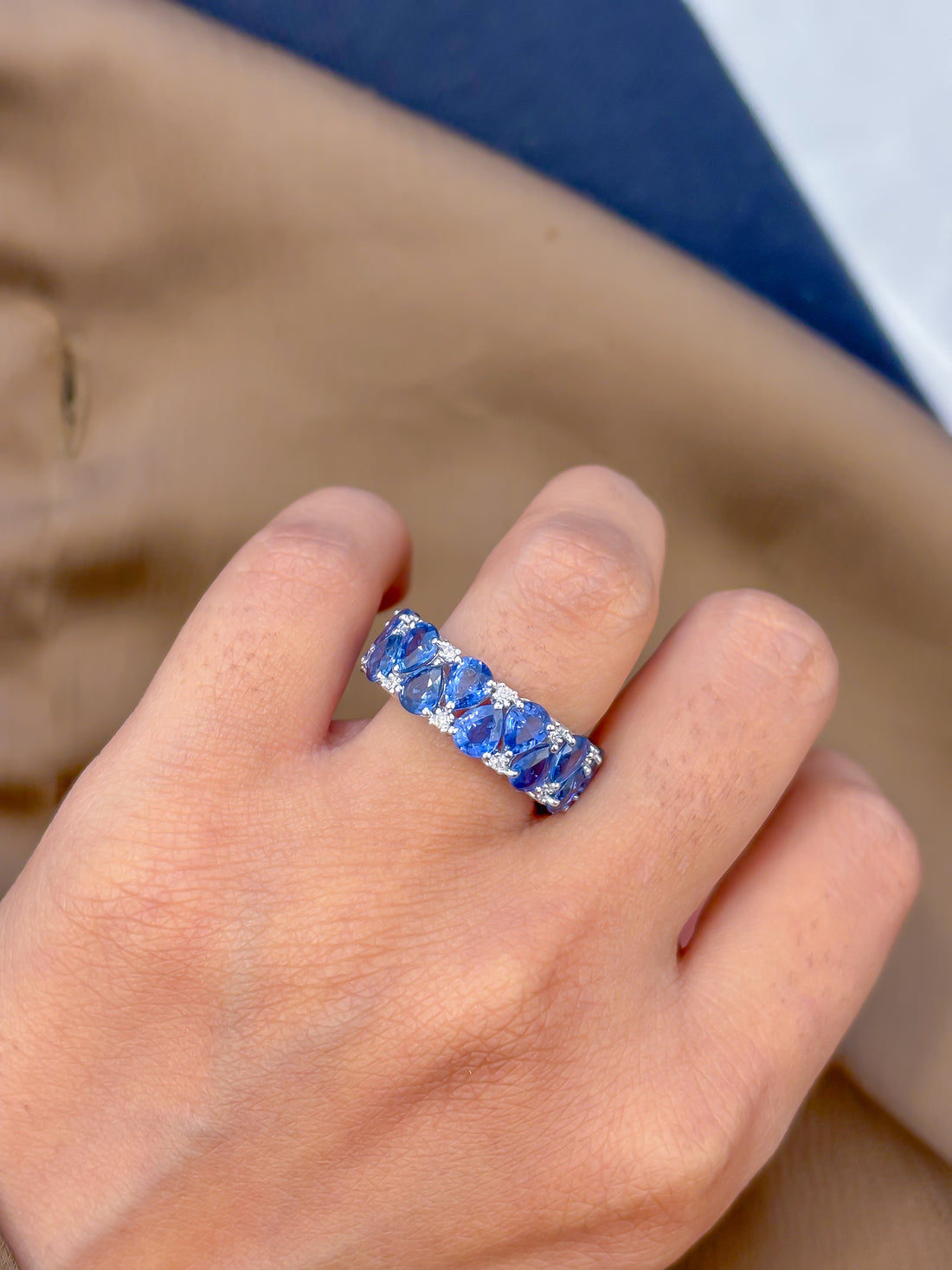 JPRG-4613/11355 Blue Sapphire Diamond Ring | 18K
