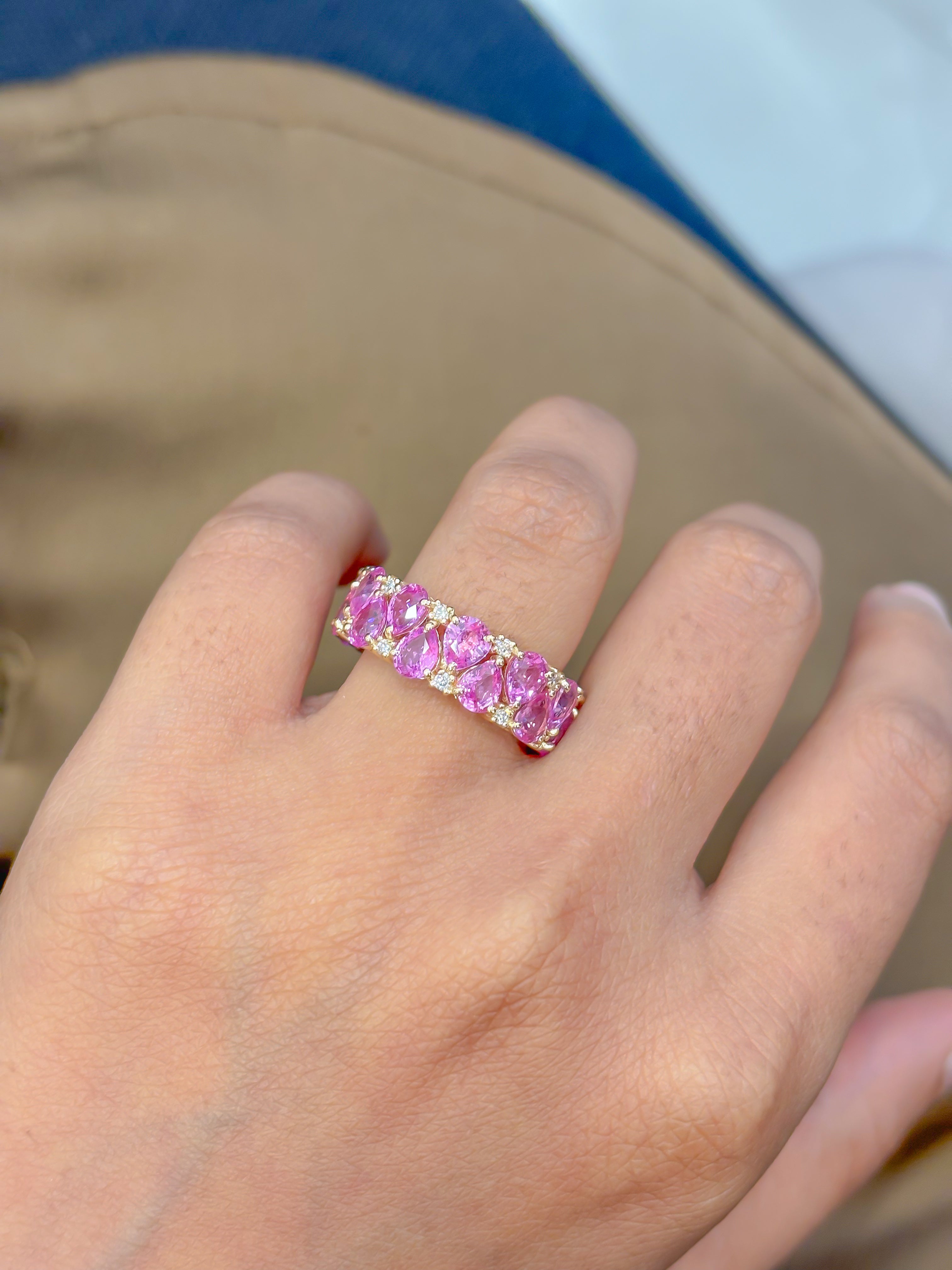 JPRG-4614/11356 Pink Sapphire Diamond Ring | 18K