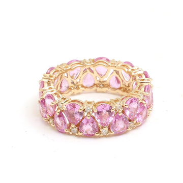 JPRG-4614/11356 Pink Sapphire Diamond Ring | 18K