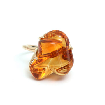 JPRG-466/1757 Amber Fancy Ring | 14K
