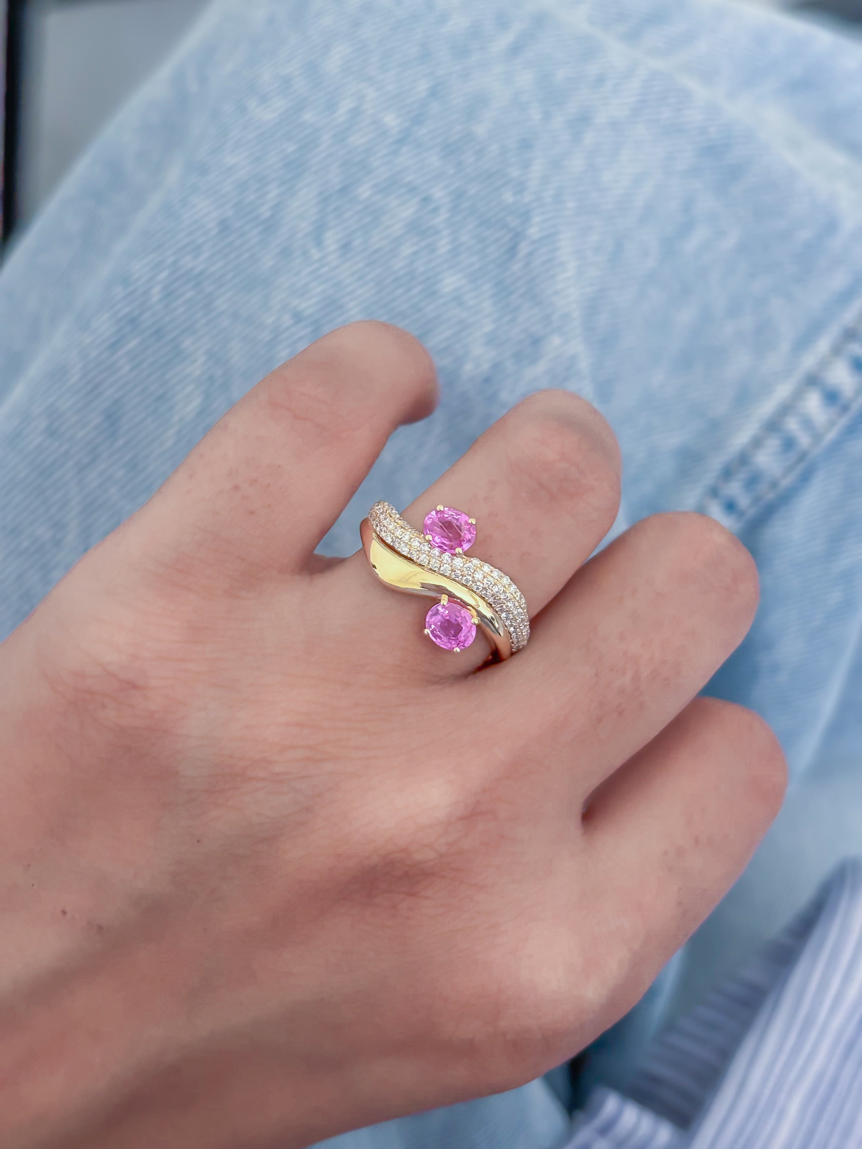 JPRG-4680/11517 Diamond Pink Sapphire Ring | 18K