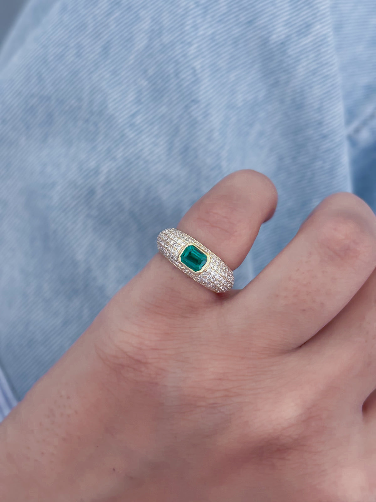 JPRG-4683/11521 Emerald Diamond Ring | 18K