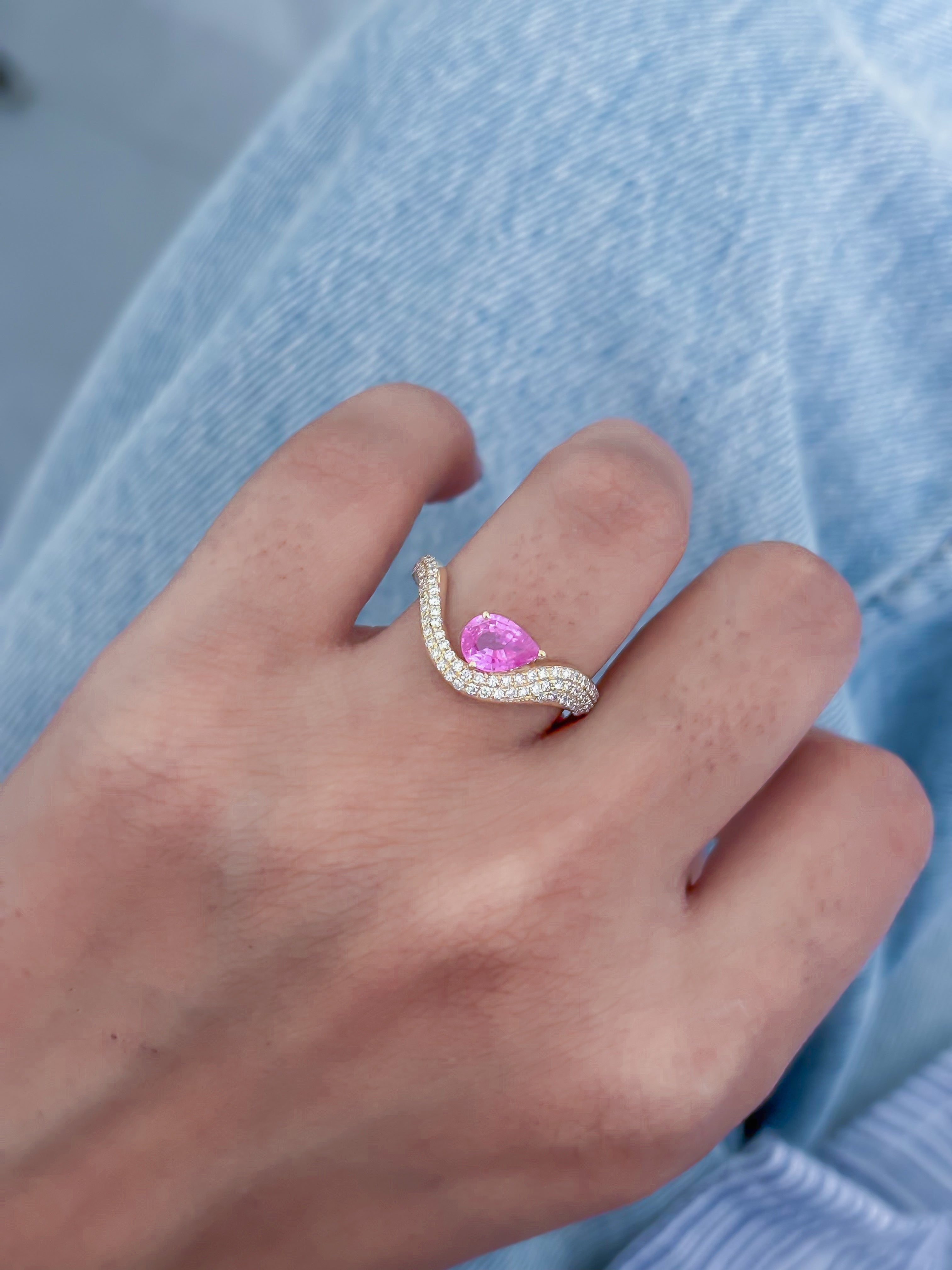 JPRG-4689/11527 Pink Sapphire Diamond Ring | 18K
