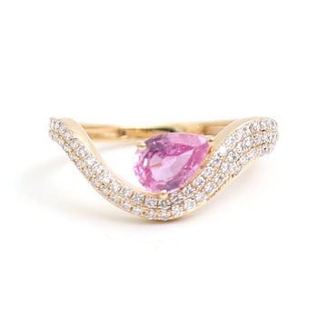 JPRG-4689/11527 Pink Sapphire Diamond Ring | 18K