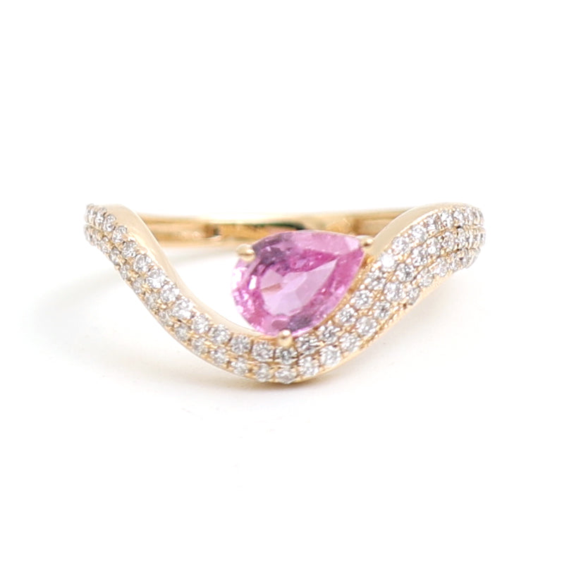 JPRG-4689/11527 Pink Sapphire Diamond Ring | 18K