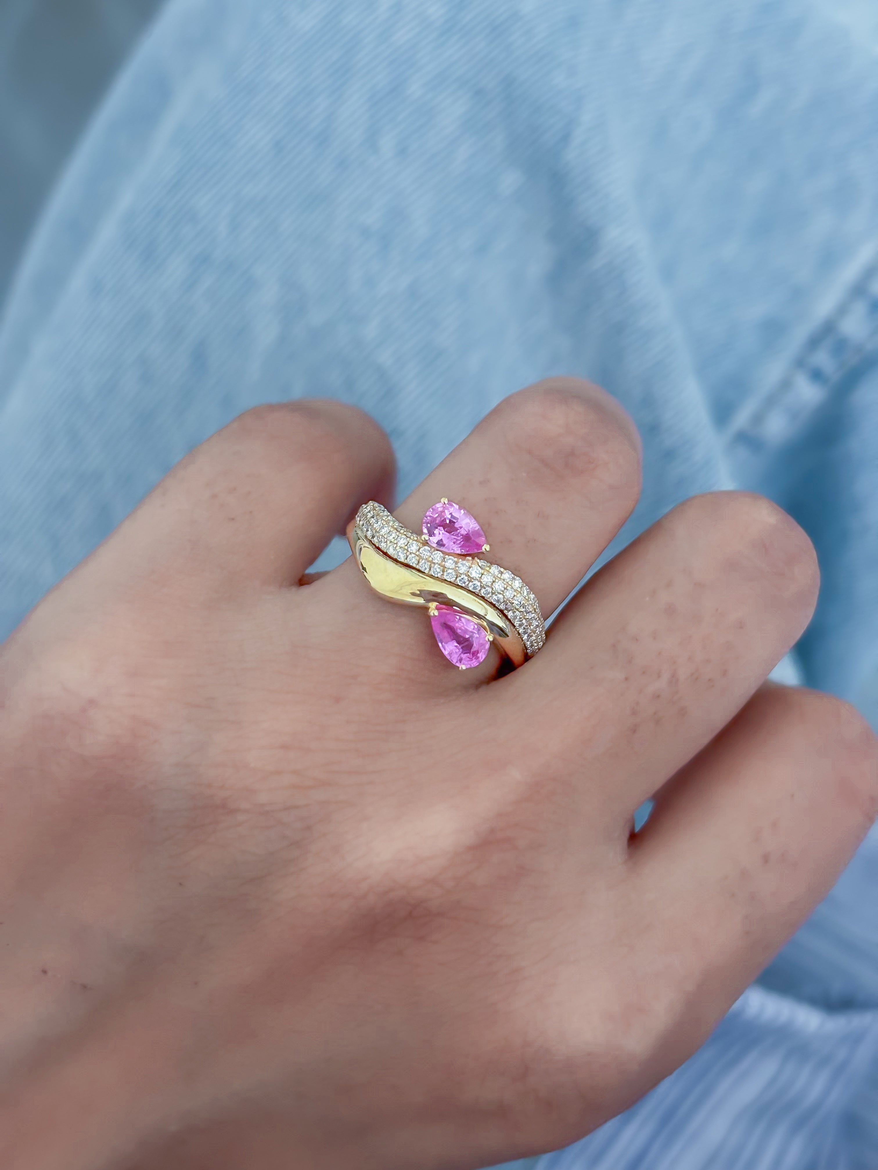 JPRG-4695/11533 Pink Sapphire Diamond Ring | 18K